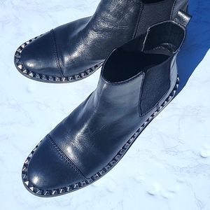 ZARA Studded Leather Ankle Boots
